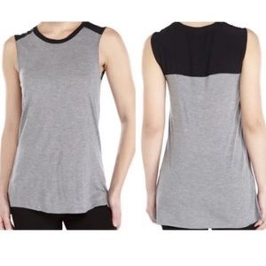 Vince Gray and Black Sleeveless Crew Neck Top Size Small